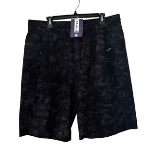 Gradual Men's Hiking Shorts XXL NWT Black Camouflage Pattern Pockets